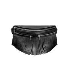 Шкіряна жіноча сумка на пояс Spirit чорна