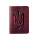 Обложка на паспорт с гербом Украины бордовая