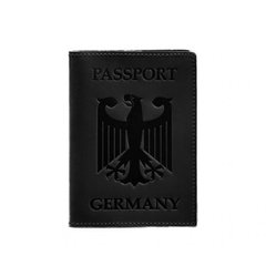 Шкіряна обкладинка для паспорта з гербом Німеччини чорна