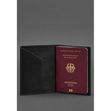 Кожаная обложка для паспорта с гербом Германии черная