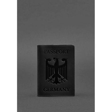 Кожаная обложка для паспорта с гербом Германии черная