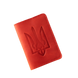 Обложка на паспорт с гербом Украины с большим карманом красная