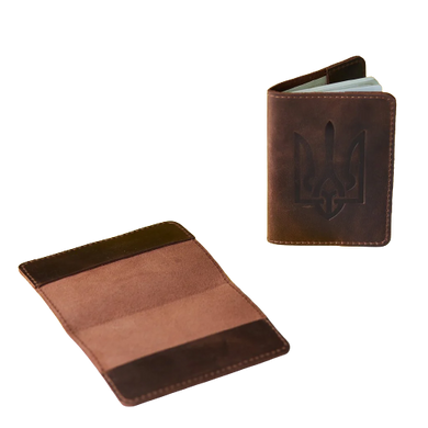 Обкладинка на паспорт із гербом України темно-коричнева