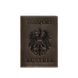 Обкладинка шкіряна для паспорта з австрійським гербом темно-коричнева Crazy Horse