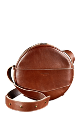 Сумка-рюкзак Maxi кожаный женский круглый светло-коричневая