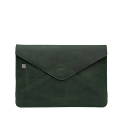Чехол Message для ноутбука Apple из кожи с магнитной застежкой 13-14" зеленый