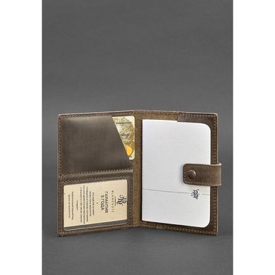 Обкладинка шкіряна для паспорта 5.0 (з віконцем) темно-коричнева