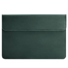 Чохол-конверт на магнітах для MacBook Pro 15-16" шкіряний зелений