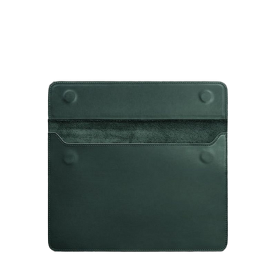 Чохол-конверт на магнітах для MacBook 16" шкіряний зелений